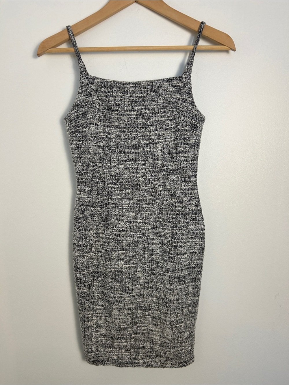 Eclipse Grey Marled Knit Midi Dress with Spaghetti Straps size small summer cool